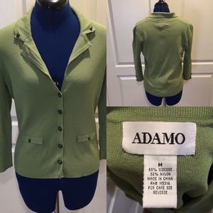 ADAMO med green long sleeve cardigan size M